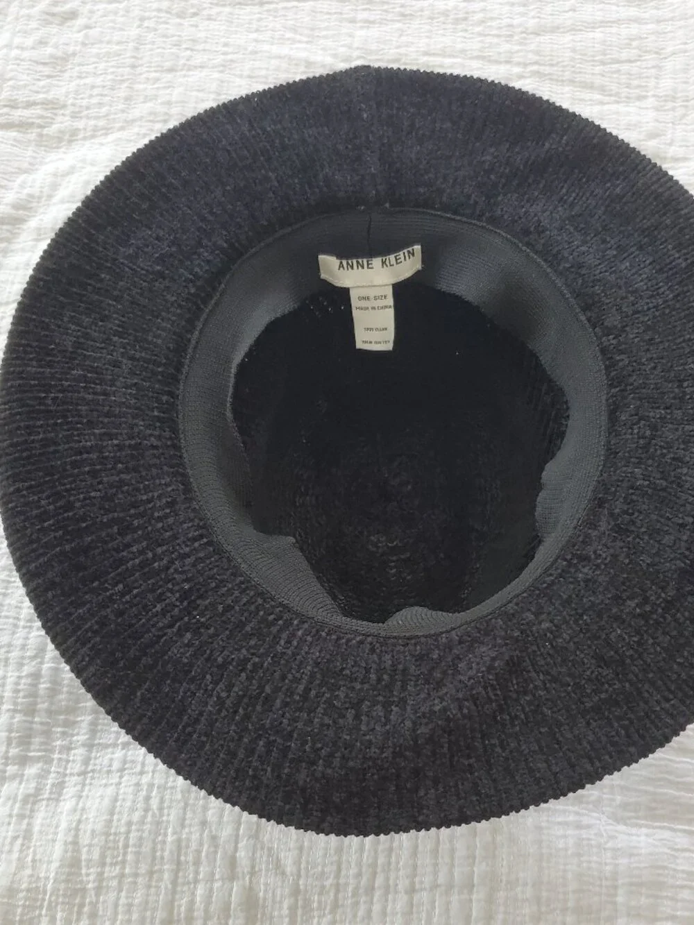 Anne Klein Soft Black Woven Hat